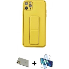 Pileli Store Pilelistore™ iPhone 11 Pro Max Kılıf Akış Doku - Siyah 3D Antistatik Seramik Nano Ekran Koruyucu + Rainbow Kamera Lens Koruma Cam - Gd