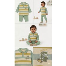 Bemy Store 6/24 Ay Yakalı Düğme Detaylı Bebek Takımı