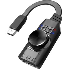 Forzacase USB Dsp Harici Ses Kartı 7.1 Kanal 3.5mm Kulaklık Mikrofon Çevirici, Pubg Lol Efekt FC1225