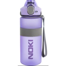 Noki Su Matarası Tritan Auto Kapak Soft Touch Silikon Bantlı Askılı 1000 ml - Mor