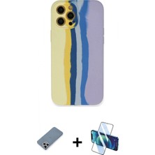 Pileli Store Pilelistore™ iPhone 12 Pro Max Kılıf Yadigar Çizgi - Siyah 3D Antistatik Seramik Nano Ekran Koruyucu + Metal Kamera Lens Koruma Cam - Gs