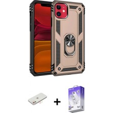 Pileli Store Pilelistore™ iPhone 11 Kılıf Ahenk Klasik Koleksiyonu - Siyah Bilvis 5in1 3D Magic Cam Ekran Koruyucu + Renkli Kamera Lens Koruma Cam - Yl