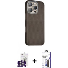 Pileli Store Pilelistore™ iPhone 16 Pro Max Kılıf Kozmos Klasik Prime - Siyah Bilvis 3x Ar Hayalet Cam Ekran Koruyucu + Bilvis Titan Kamera Lens - Gs