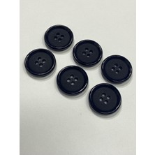 Siyah Trençkot ve Mont Düğmesi / 6\'lı Set / 2,5 cm / Ktio1
