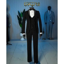 Beystil Erkek Siyah Şal Yaka Damatlık ve Smokin Takım - Slim Fit