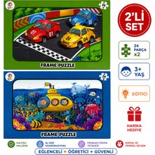 Laço Kids 2’li Set 24 Parça Frame Puzzle – Eğitici Çocuk Yapboz Oyuncak Seti
