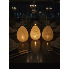 Major Hobi Modem Dokulu 3lü Tealight Mumluk ve Gece Lambası Seti - Dekotatif Aydınlatma 3lü Set