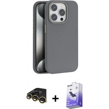İlk El Grup Pilelistore™ iPhone 14 Pro Max Kılıf Zirve Modern Prime - Siyah Bilvis 5in1 5d Magic Hayalet Cam Ekran Koruyucu + Raze Metal Kamera Lens - Gd