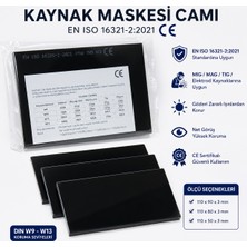 Tornado Kaynak Maskesi Camı Dın 9  777 | En Iso 16321-2 Sertifikalı 10 Adet