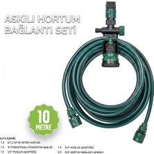 Cherry Askılı Hortum Bağlantı Seti | 10 Fonksiyonlu Püskürtme Başlıklı ve Bağlantı Aparatları