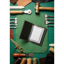 Vintage Leather Craft Hakiki Deri Araç Ruhsat Kabı