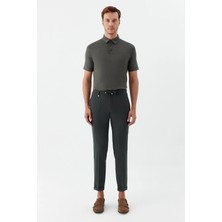 Sabri Özel Erkek Zümrüt Dar Kesim Slim Fit Dokuma Yan Cep Jogger Pantolon