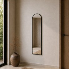 Aypars Atölye Modern Kemer Form Boy Aynası 40X120 cm – Minimalist Ince Siyah Çerçeveli Dekoratif Duvar Aynası 2026 Trend