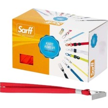 Sarff Kart Askı Ipi Metal Klipsli Kırmızı 50 Li