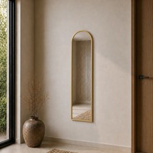 Aypars Atölye Modern Kemer Form Boy Aynası 40X120 cm – Minimalist Ince Altın Çerçeveli Dekoratif Duvar Aynası 2026 Trend