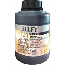 Rich Selfy Decor Vernikli Boya Siyah 12874 1250 cc Yüksek Kaliteli Mobilya Boyası
