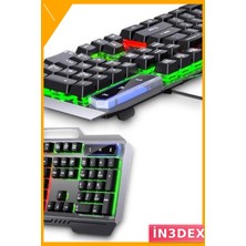İn3dex Işıklı USB Q Klavye Oyuncu Klavyesi Ergonomik Tasarım