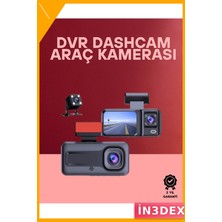 İn3dex 3'lü Araç Kamera Sistemi 1080P G-Sensör Hareket Algılama Döngüsel Kayıt