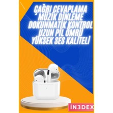 İn3dex Kablosuz Bluetooth Kulaklık Beyaz Çağrı Cevaplama Kulak Içi