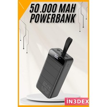 İn3dex 50.000 Mah Taşınabilir Powerbank Dijital Göstergeli Çoklu Şarj Girişi