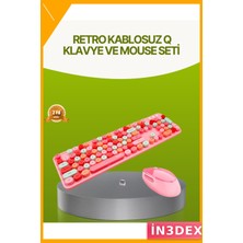 İn3dex Retro Bluetooth Klavye Mouse Seti 3 Cihaz Bağlantılı Sessiz