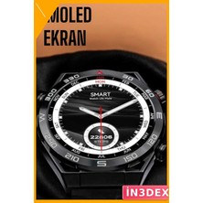 İn3dex 1.45 Inç Amoled Ekranlı Akıllı Saat 2024 Model Metal Kordon