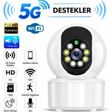 Qasul Wifi Kablosuz 1080P 2.4ghz + 5ghz 360° Hareket Izleme Sesli Cctv Ağ Ev Güvenlik Mini Ip Kamera LISA-CMR23
