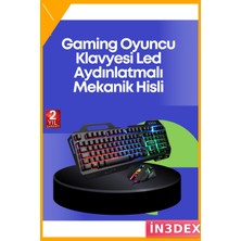 İn3dex LED Aydınlatmalı Mekanik Klavye Mouse Seti 19 Tuş Anti-Ghosting