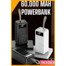 İn3dex 60.000 Mah Dijital Göstergeli 4 Portlu Taşınabilir Powerbank