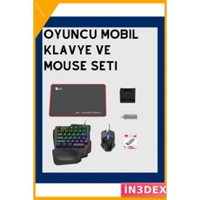 İn3dex 5 Parça Bluetooth 5.3 Mobil Oyun Seti Klavye Mouse Pubg