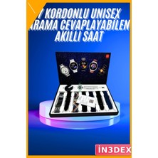 İn3dex Dokunmatik Ekranlı Akıllı Saat Nabız Sensörlü Çoklu Kordon