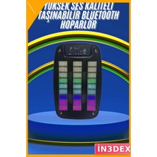 İn3dex Bluetooth Hoparlör 1200MAH Şarjlı Sd Kart Girişli Taşınabilir Siyah
