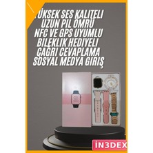 İn3dex Kadın Akıllı Saat Rose Gold 3 Kordonlu Android Ios Uyumlu