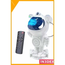 İn3dex Bluetooth Hoparlörlü Astronot Gece Lambası Galaksi Projektörü
