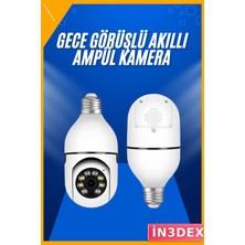 İn3dex Akıllı Ampül Kamera Wifi Gece Görüşlü Pan Tilt 360°