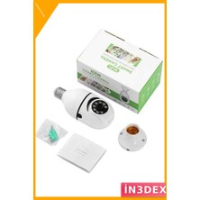 İn3dex Akıllı Ampül Kamera Wifi Gece Görüşlü Pan Tilt Ev Güvenlik Kamerası