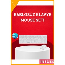 İn3dex Kablosuz Klavye Mouse Seti 2.4ghz Sessiz Tam Boy