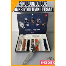 İn3dex Yeni Nesil Akıllı Saat 7 Kordonlu Arama Cevaplama Çok Fonksiyonlu