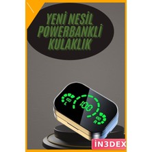İn3dex Kulak Içi Bluetooth Kulaklık Çift Telefon Bağlantılı Powerbank Dijital Göstergeli