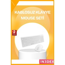 İn3dex Kablosuz Klavye Fare Seti 2.4ghz Sessiz Ergonomik Enerji Tasarruflu