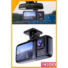 İn3dex 3 Kameralı Araç Içi Kayıt Cihazı 1080P 2 Inç IPS Ekran