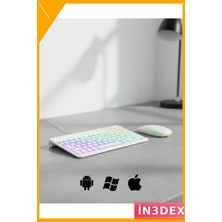 İn3dex Kablosuz Bluetooth Aydınlatmalı Klavye Mouse Seti Türkçe Q