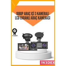 İn3dex Araç Içi Kamera 1080P Gece Görüşlü 170° Geniş Açı LCD Ekran