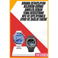 İn3dex 1.62 Inç Ekranlı Akıllı Saat Nabız Sensörü Sesli Görüşme
