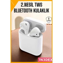 İn3dex Kablosuz Bluetooth 5.0 Kulak Içi Kulaklık Beyaz Uzun Pil Ömrü