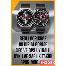 İn3dex Gps ve Nfc'li Akıllı Saat Sesli Görüşme Dokunmatik Ekran
