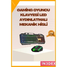 İn3dex Mekanik LED Gaming Klavye Mouse Seti 19 Tuş Çatışmasız Rgb