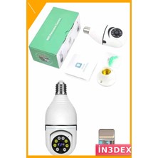 İn3dex Full Hd 1080P Wi-Fi Ampul Kamera 360 Derece Akıllı Güvenlik