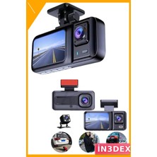 İn3dex Ön ve Arka Kameralı Full Hd Araç Içi Kayıt Cihazı 3 Kamera
