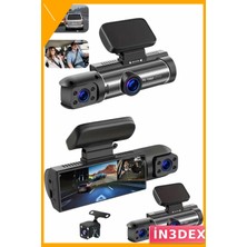 İn3dex Ön ve Arka Çift Kameralı Araç Içi Kamera 1080P Full Hd